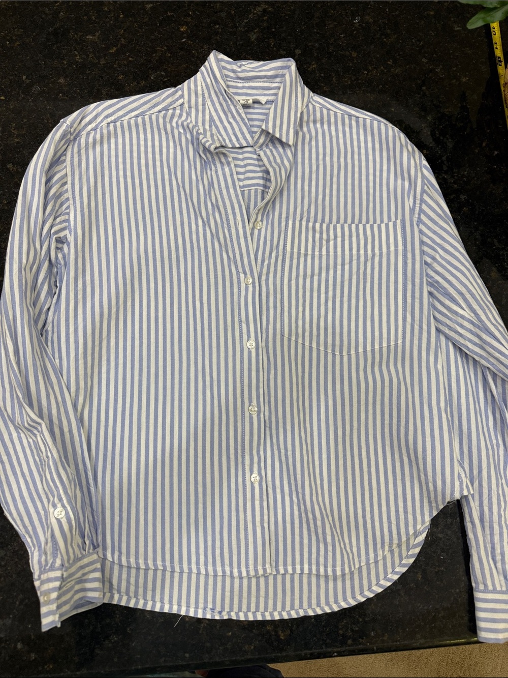 beachlunchlounge Blue and White Vertical Stripe Button-Down Shirt